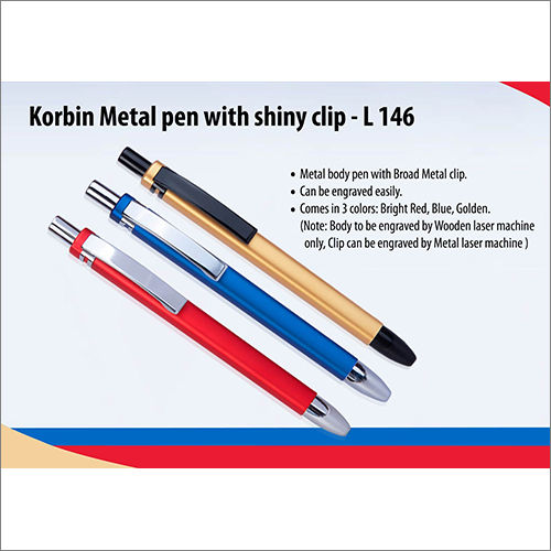 Red Korbin Metal Pen With Shiny Clip