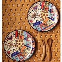 Hand painted Decorative Blue Pottery Plates