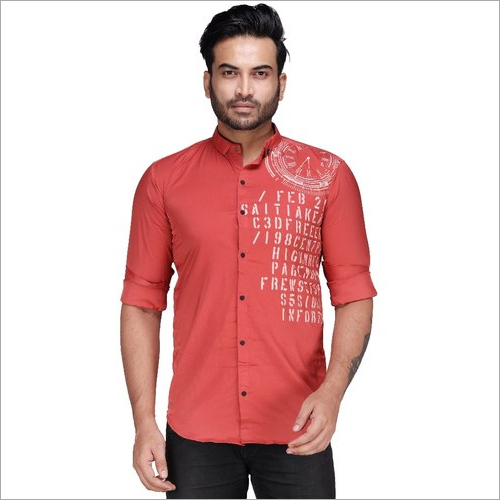 Brick Printed Rayon Casual Shirts
