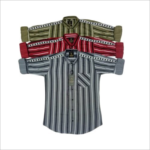 Washable Mens Striped Full Sleeve Casual Shirt