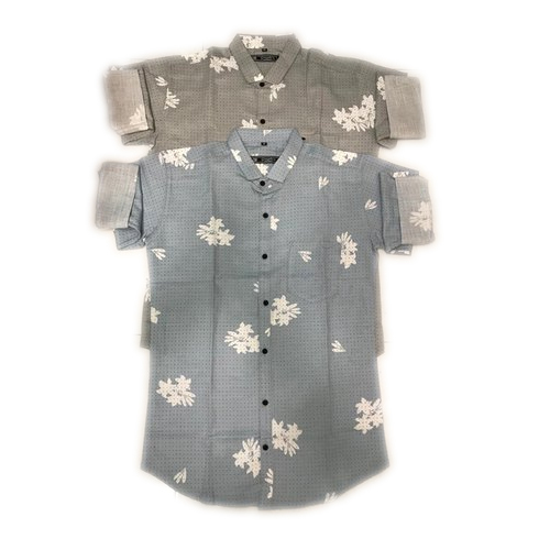 ग्रे पुरुषों की फैंसी प्रिंटेड शर्ट्स