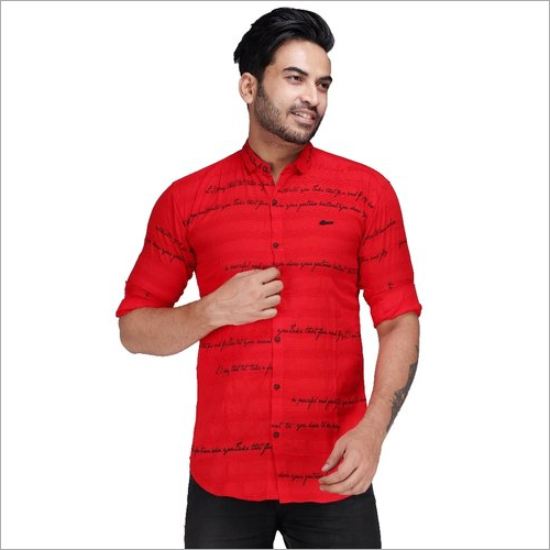 Brick Mens Cotton Casual Printed Shirt