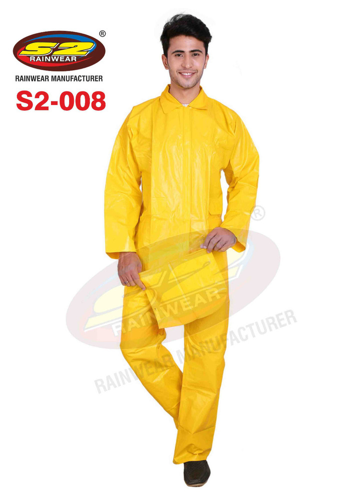 Pvc Plastic Rain Suit - Color: Yellow