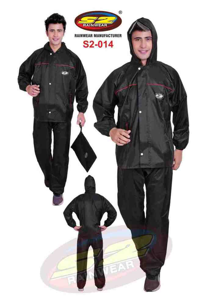 Pu Rain Suit - Color: Black