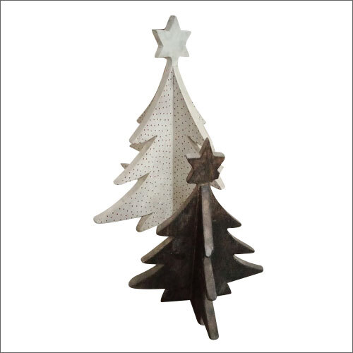 Brown Decorated Christmas Tree Set Of 2
