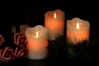 Dancing Flame LED Tea Light Swinging Candle Battery Operated For Home Decoration ( Height 8 10 12 CM )