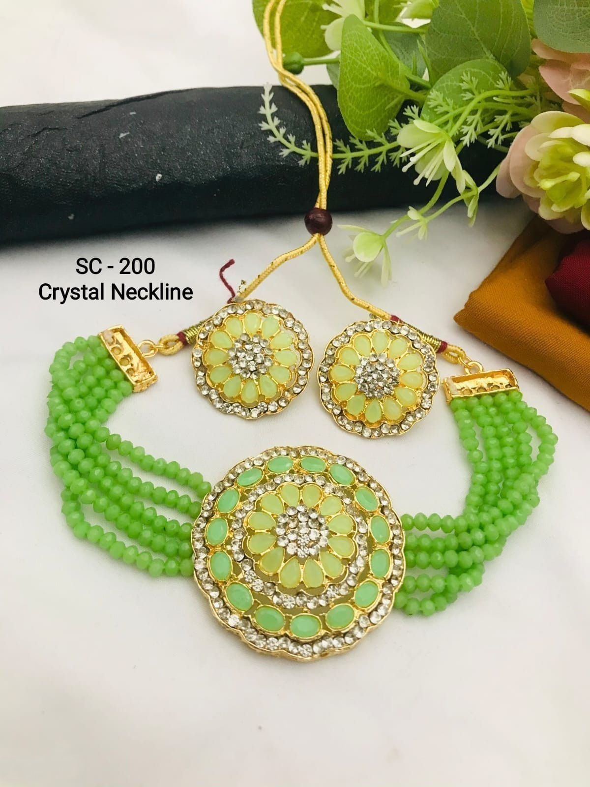 Crystal Beads Choker Set