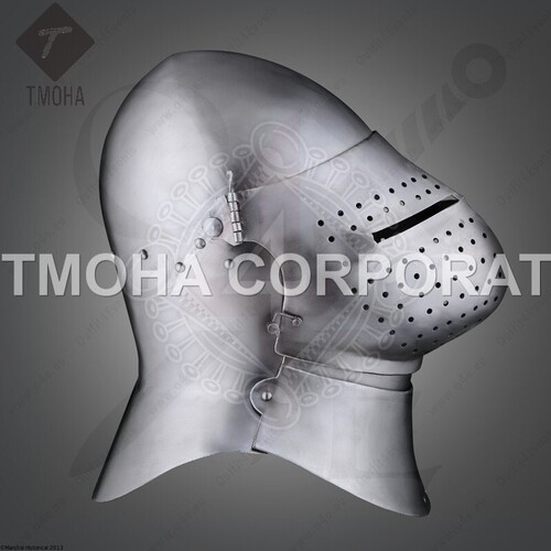 Medieval Armor Helmet Helmet Knight Helmet Crusader Helmet Ancient Helmet Great Bassinet - 1400-1450 AH0328