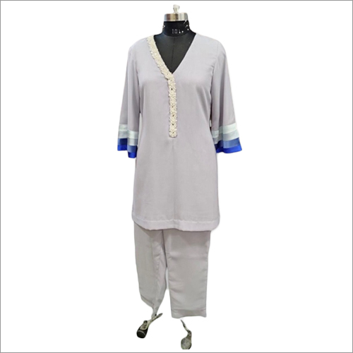 Grey Pearl Handwork Embroidery Pakistani Suit