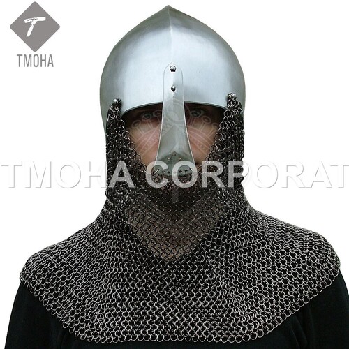 Medieval Armor Helmet Helmet Knight Helmet Crusader Helmet Ancient Helmet German Bassinet with removable nasal and aventail AH0335