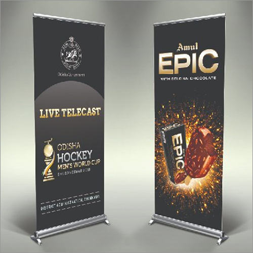 Chrome Roll Up Standee Application: Indoor