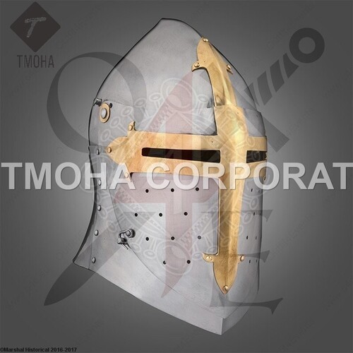 Medieval Armor Helmet Helmet Knight Helmet Crusader Helmet Ancient Helmet Bascinet Sugar Loaf WITHOUT brass cross on the visor AH0344