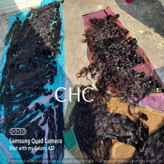 VIRGIN UNWASHED TEMPLE RAW HUMAN HAIR