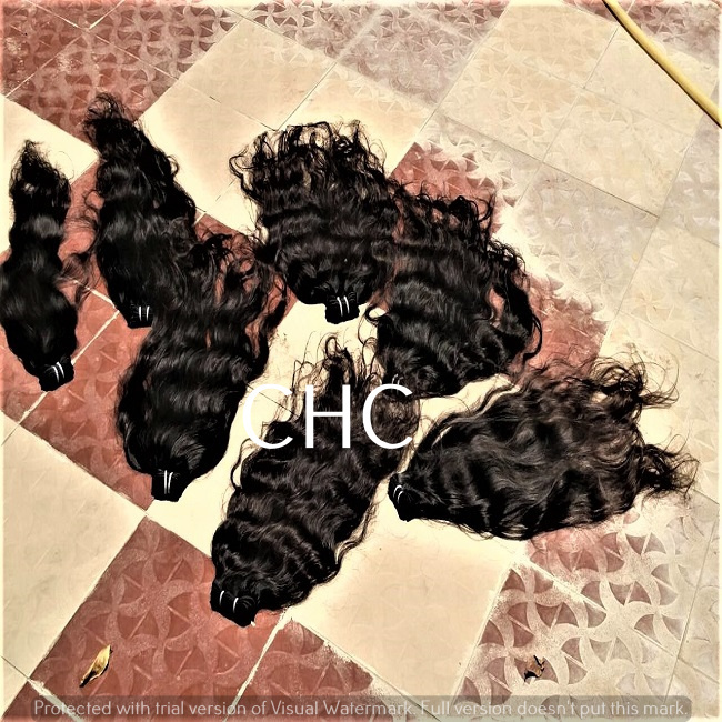 BLACK WAVY HAIR BODY WAVE VIRGIN HAIR EXTENSION
