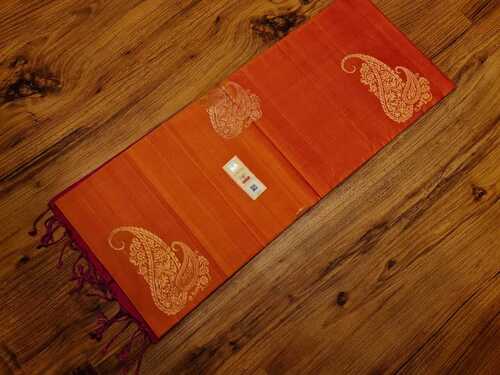 Orange Pure Handloom Silk Saree