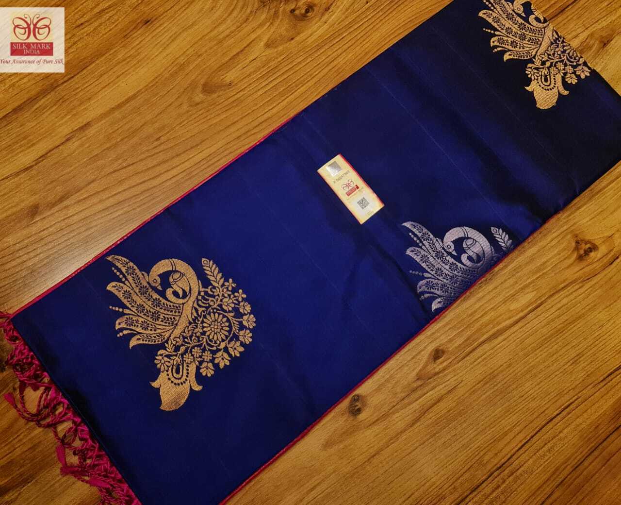 pure silk handloom saree contrast colour