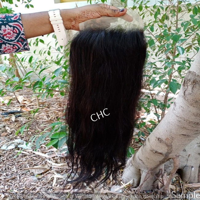 Virgin Indian Temple Human Silky Straight Hair with Transparent Closure