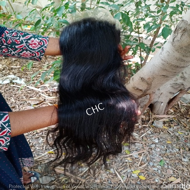 Virgin Indian Temple Human Silky Straight Hair with Transparent Closure