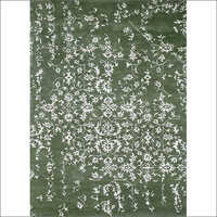 Handloom Wool Carpets - Sizes 4x6, 5x8, 6x9, 8x11, Color Green | Features: Easy To Clean, Non-slip, Hand Woven Design, Quick Drying