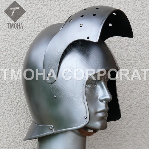 Medieval Armor Helmet Helmet Knight Helmet Crusader Helmet Ancient Helmet Bassinet with hinged visor AH0355