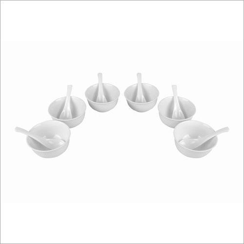 Zircon Ceramic White Soup Bowl Set