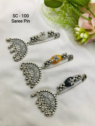 Silver Saree Pin