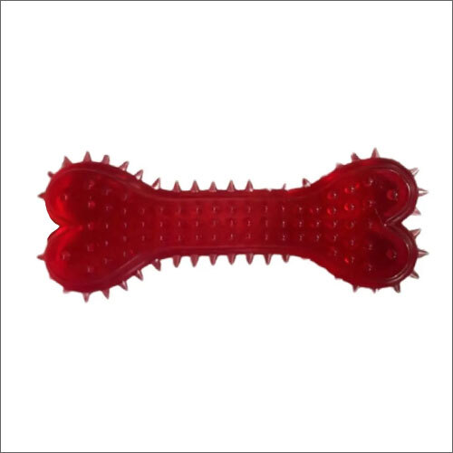 Red Spike Bone - TPR Material, Customized Size, Vibrant Red Color | Non-Toxic, Safe for Pets, Chew-Resistant, Gum Massaging Design