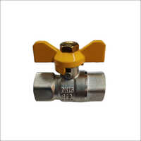 Butterfly Handle Brass Ball Valve - Stainless Steel, Industrial Use, Yellow & Silver | Pneumatic Power Mechanism, Durable Design