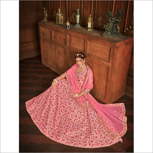 Pink Colour Embroidered Party Wear Lehenga Choli SV 01