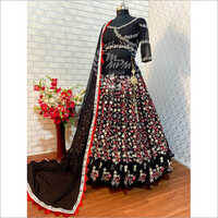 Black Jorjet Fabric Embroidered Party Wear Lehanga Choli LC 92
