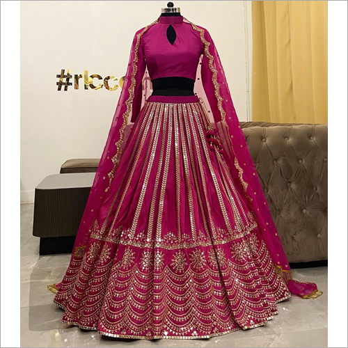 Rani Pink Colour Embroidered Party Wear Lehanga Choli LC-76