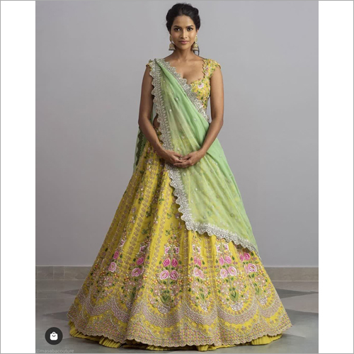 Yellow Devsena Silk Fabric Attractive Party Wear Lehenga Choli LC 59