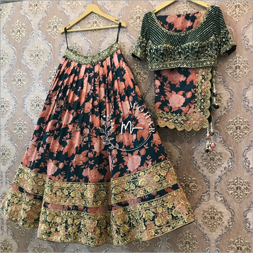 Black and peach lehenga choli LC 46