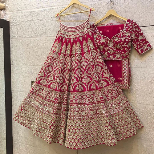 Dark Pink Bridal Lehenga Choli HLC 02