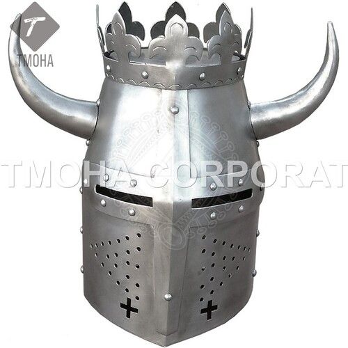 Iron Medieval Armor Helmet Helmet Knight Helmet Crusader Helmet Ancient Helmet Great Helm With Button On The Top Ah0391