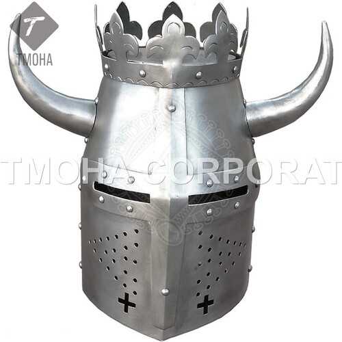 Medieval Armor Helmet Helmet Knight Helmet Crusader Helmet Ancient Helmet Great helm with button on the top AH0391
