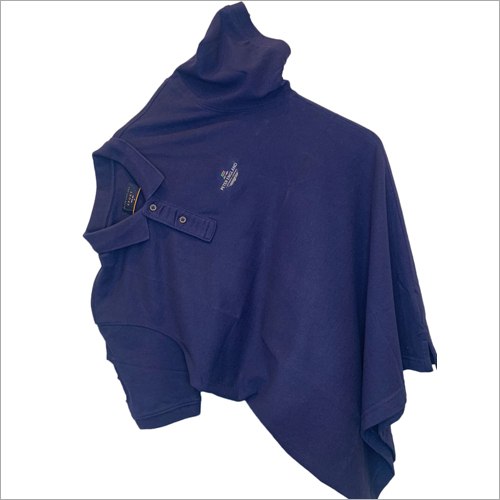 Mens Dark Blue Polo Neck T-Shirt