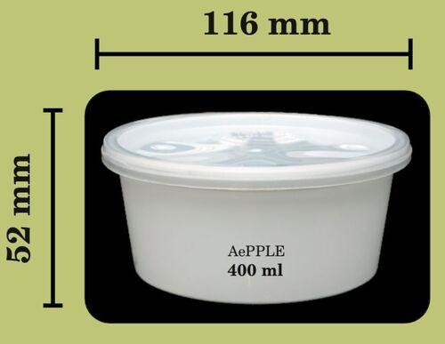 400 Ml Aepple Container - Color: Transparent With Green Lid