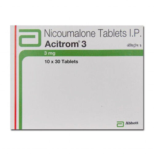 Acitrom (Acenocoumarol Or Nicoumalone) 3Mg Tablets General Medicines