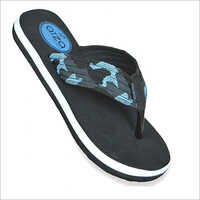 Black blue Cotton Strap Slipper