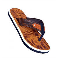 Mens Brown Cotton Strap Slipper
