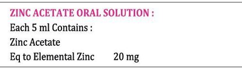 Zinc Acetate Oral Solution