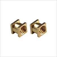 Brass Square Insert - Polished Finish, Golden Color | Ideal For Hardware Fitting And Plastic Moulding