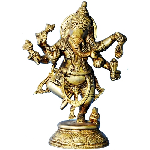 Lord Ganesha Dancing Brass statue for Gift Decore