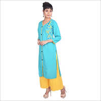 Washable Ladies Plain Palazzo Suit Set