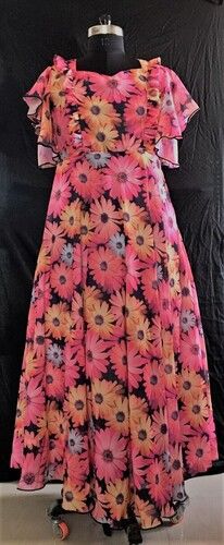 Washable Ladies Floral Printed Long Dress