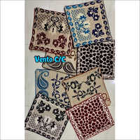 Vento Floral Chenille Cushion Cover Set - 5 Pcs | Customized Sizes, Embroidered Pattern, Square Shape, Ideal For Chair And Seat Use