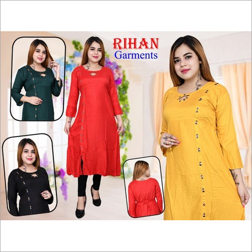 Ladies Rayon Regular Fit Frock