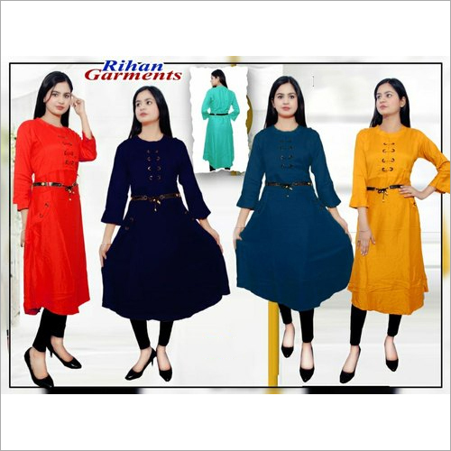 Ladies Rayon Ghera Frock