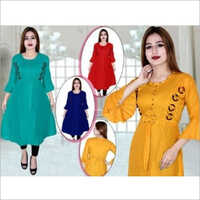 Ladies Rayon Party Wear Anarkali Frock